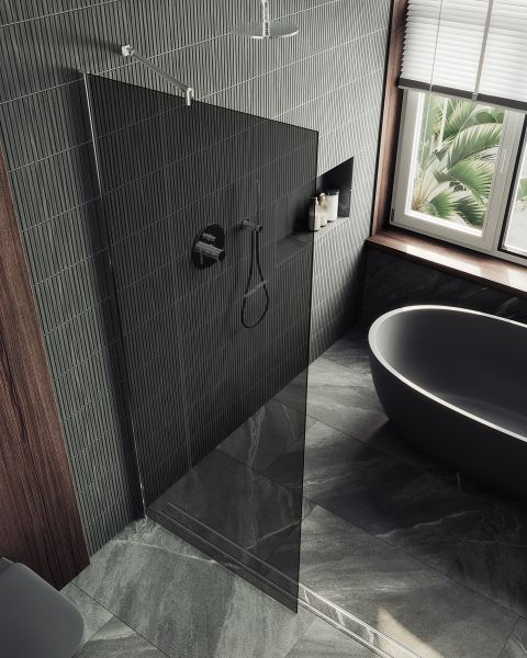 Душевая перегородка MaybahGlass MGD-698-5ш 79см хром матовый