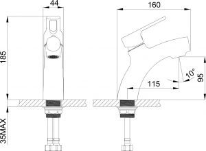 Смеситель для раковины Rossinka RS43-11U