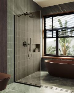 Душевая перегородка MaybahGlass MGD-696-6у 79см чёрный