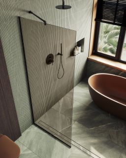 Душевая перегородка MaybahGlass MGD-696-6у 79см чёрный Душевая перегородка MaybahGlass MGD-696-6у 79см чёрный