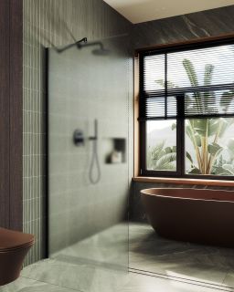 Душевая перегородка MaybahGlass MGD-700-6ш 79см чёрный Душевая перегородка MaybahGlass MGD-700-6ш 79см чёрный