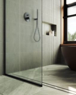 Душевая перегородка MaybahGlass MGD-700-6у 79см чёрный Душевая перегородка MaybahGlass MGD-700-6у 79см чёрный