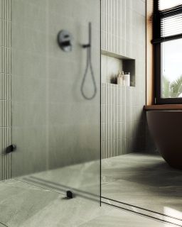 Душевая перегородка MaybahGlass MGD-268-6 79см чёрный Душевая перегородка MaybahGlass MGD-268-6 79см чёрный