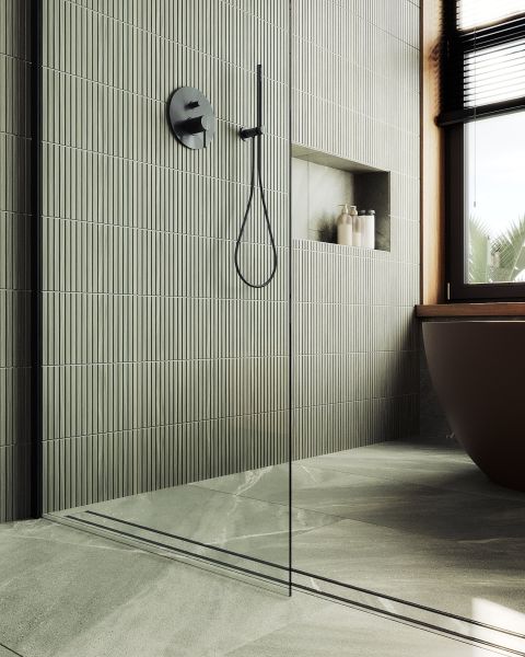 Душевая перегородка MaybahGlass MGD-695-6ш 79см чёрный