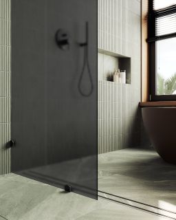 Душевая перегородка MaybahGlass MGD-271-6 79см чёрный Душевая перегородка MaybahGlass MGD-271-6 79см чёрный