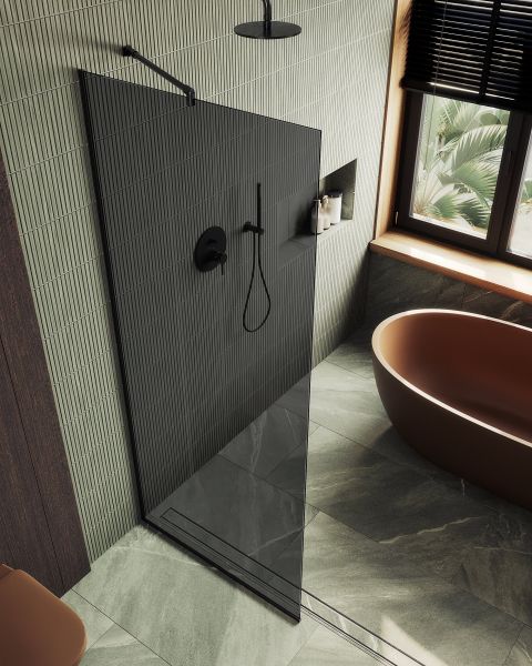 Душевая перегородка MaybahGlass MGD-698-6у 79см чёрный