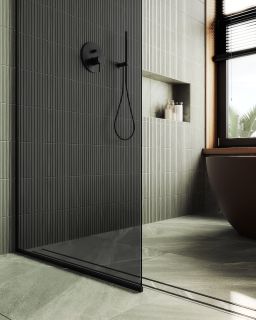 Душевая перегородка MaybahGlass MGD-698-6у 79см чёрный Душевая перегородка MaybahGlass MGD-698-6у 79см чёрный