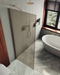Душевая перегородка MaybahGlass MGD-697-2ш 79см бронза Душевая перегородка MaybahGlass MGD-697-2ш 79см бронза