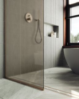Душевая перегородка MaybahGlass MGD-697-2у 79см бронза Душевая перегородка MaybahGlass MGD-697-2у 79см бронза