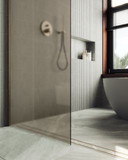 Душевая перегородка MaybahGlass MGD-697-2ш 79см бронза Душевая перегородка MaybahGlass MGD-697-2ш 79см бронза