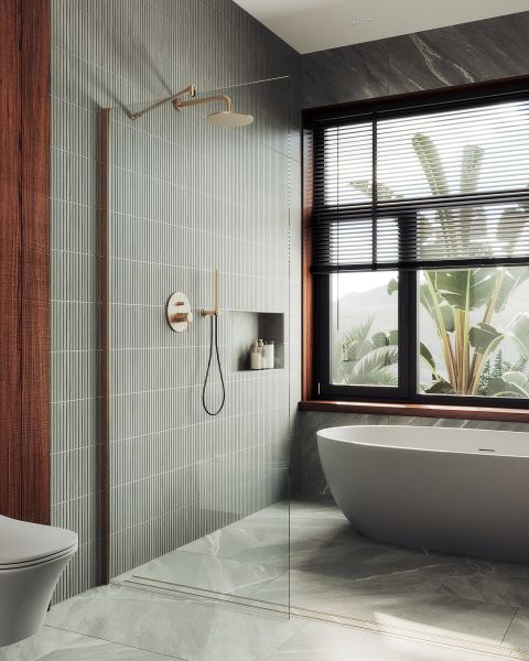 Душевая перегородка MaybahGlass MGD-695-2ш 79см бронза