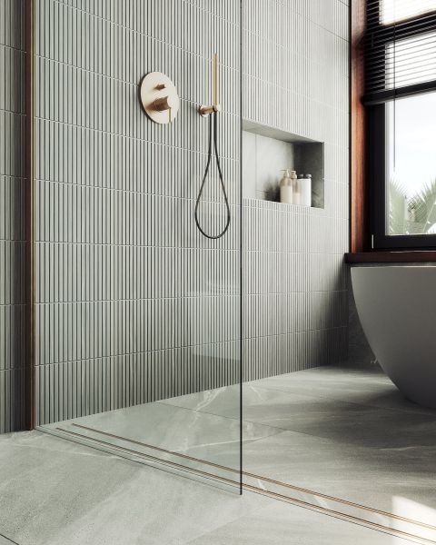 Душевая перегородка MaybahGlass MGD-695-2ш 79см бронза