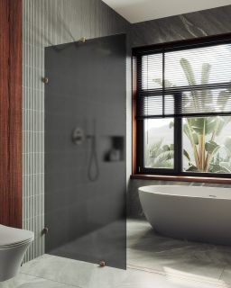 Душевая перегородка MaybahGlass MGD-271-2 79см бронза Душевая перегородка MaybahGlass MGD-271-2 79см бронза
