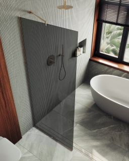 Душевая перегородка MaybahGlass  MGD-698-2у 79см бронза Душевая перегородка MaybahGlass  MGD-698-2у 79см бронза