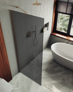 Душевая перегородка MaybahGlass MGD-698-2ш 79см бронза Душевая перегородка MaybahGlass MGD-698-2ш 79см бронза