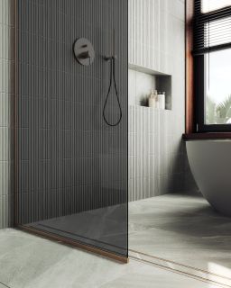 Душевая перегородка MaybahGlass  MGD-698-2у 79см бронза Душевая перегородка MaybahGlass  MGD-698-2у 79см бронза