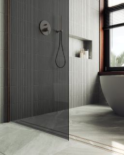 Душевая перегородка MaybahGlass MGD-698-2ш 79см бронза Душевая перегородка MaybahGlass MGD-698-2ш 79см бронза