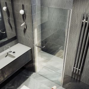 Душевая дверь MaybahGlass MGD-447-5 80см хром матовый/прозрачный