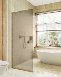 Душевая перегородка MaybahGlass MGD-697-3у 79см золото Душевая перегородка MaybahGlass MGD-697-3у 79см золото