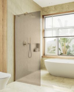 Душевая перегородка MaybahGlass MGD-697-3ш 79см золото Душевая перегородка MaybahGlass MGD-697-3ш 79см золото