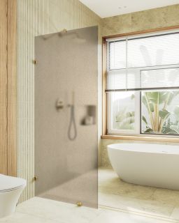 Душевая перегородка MaybahGlass MGD-265-3 79см золото Душевая перегородка MaybahGlass MGD-265-3 79см золото
