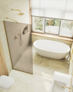 Душевая перегородка MaybahGlass MGD-697-3у 79см золото Душевая перегородка MaybahGlass MGD-697-3у 79см золото