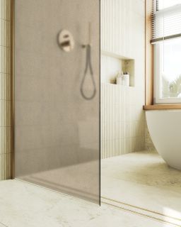 Душевая перегородка MaybahGlass MGD-697-3ш 79см золото Душевая перегородка MaybahGlass MGD-697-3ш 79см золото
