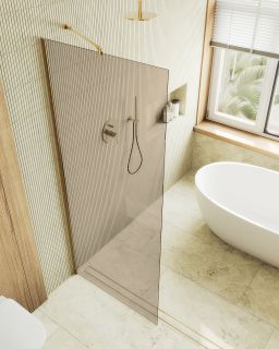 Душевая перегородка MaybahGlass MGD-696-3ш 79см золото Душевая перегородка MaybahGlass MGD-696-3ш 79см золото