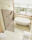 Душевая перегородка MaybahGlass MGD-696-3ш 79см золото