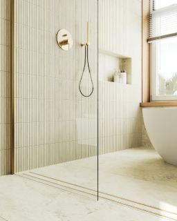 Душевая перегородка MaybahGlass MGD-695-3ш 79см золото Душевая перегородка MaybahGlass MGD-695-3ш 79см золото