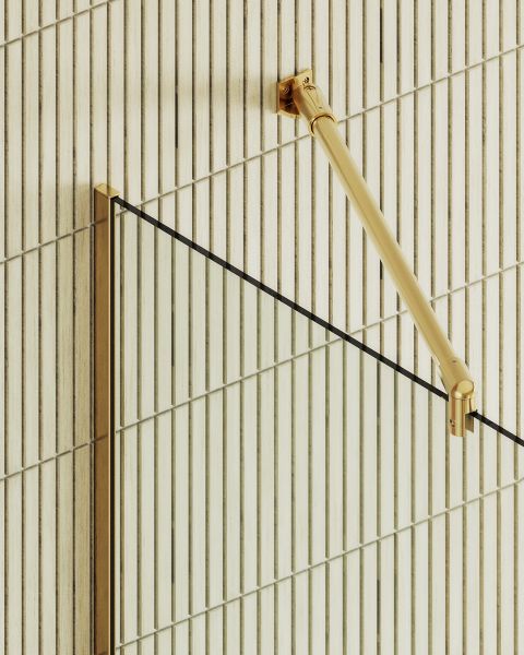 Душевая перегородка MaybahGlass MGD-695-3у 79см золото