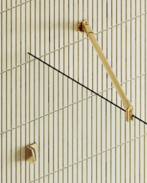 Душевая перегородка MaybahGlass MGD-259-3 79см золото