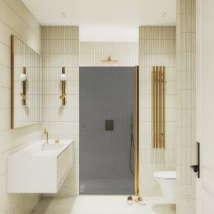 Душевая дверь MaybahGlass MGD-806-3 80см золото