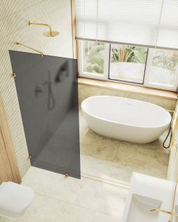 Душевая перегородка MaybahGlass MGD-271-3 79см золото Душевая перегородка MaybahGlass MGD-271-3 79см золото
