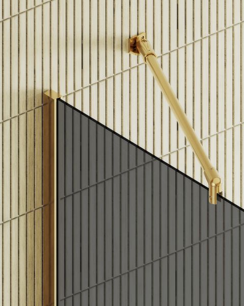 Душевая перегородка MaybahGlass MGD-698-3ш 79см золото