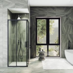 Душевой уголок MaybahGlass MGY-1323-6 90x90см чёрный/прозрачный