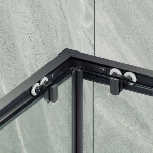 Душевой уголок MaybahGlass MGY-1323-6 90x90см чёрный/прозрачный