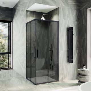 Душевой уголок MaybahGlass MGY-1328-6 90x90см чёрный/графит
