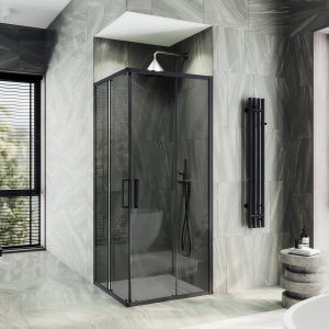 Душевой уголок MaybahGlass MGY-1334-6 100x100см чёрный/графит