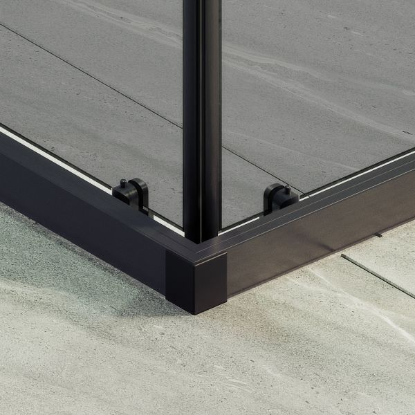 Душевой уголок MaybahGlass MGY-1334-6 100x100см чёрный/графит