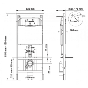 Комплект Berges 4в1 043273: инсталляция NOVUM525 кнопка F5 SoftTouch чёрная унитаз Okus сиденье Toma Slim SO