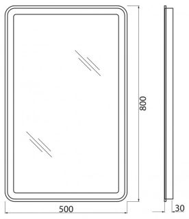 Зеркало BelBagno с LED-подсветкой и кнопочным управлением SPC-MAR-500-800-LED-BTN