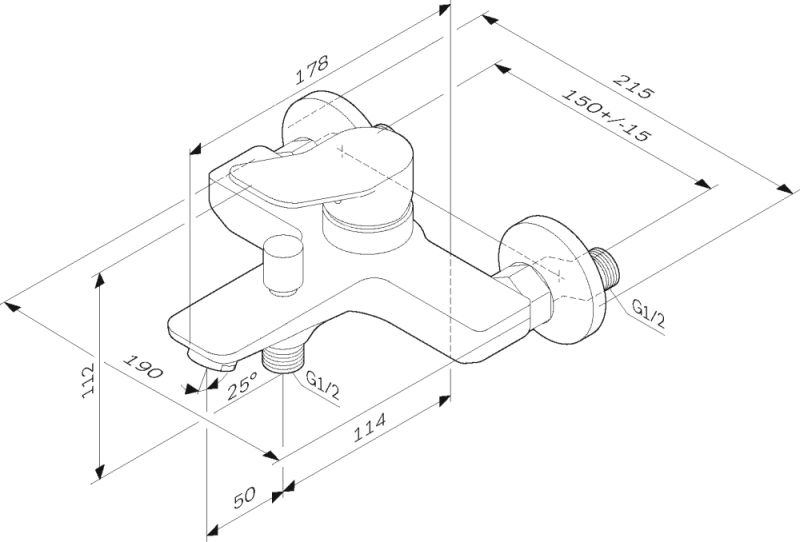 Смеситель  Am Pm X-Joy F85A10022 для ванны и душа