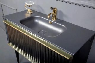 Тумба под раковину Armadi Art Vallessi Avangarde Canale 80см чёрный/золото 843-080-BG Тумба под раковину Armadi Art Vallessi Avangarde Canale 80см чёрный/золото 843-080-BG