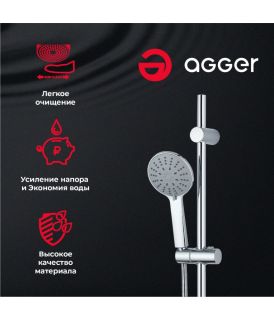 Душевая лейка Agger Бриз A01 хром