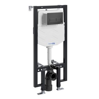 Система инсталляции для унитазов WasserKRAFT Vils 56TLT.010.ME.MB03 с кнопкой смыва чёрный матовый