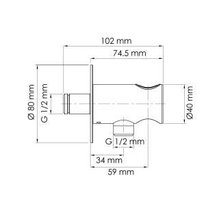 Подключение для душевого шланга WasserKRAFT Muritz A444GR золото матовое