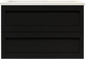 Подвесная тумба под раковину Art&Max Platino 90см чёрный матовый AM-Platino-900-2C-SO-NM-Cer