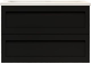 Подвесная тумба под раковину Art&Max Platino 90см чёрный матовый AM-Platino-900-2C-SO-NM-Cer