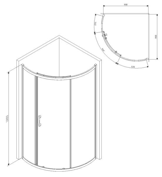 Душевой уголок Am.Pm LIKE W83G-315-090CT 90x90